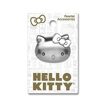 Picture of Sanrio Hello Kitty Face Deluxe Pewter Lapel Pin Silver Color