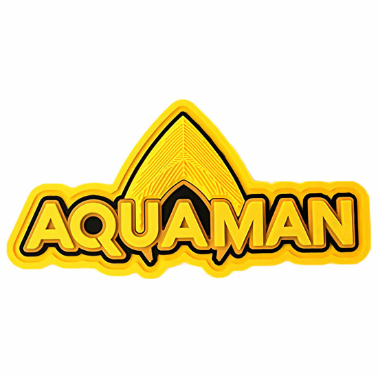 Picture of DC Comics Aquaman Logo With Name Soft Touch PVC Magnet
