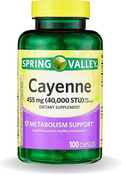 Picture of Spring Valley - Cayenne Fruit 40,000 STU, Whole Herb, 100 Capsules