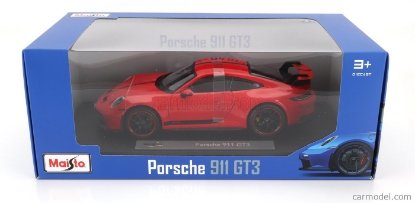 Picture of Maisto Special Edition 1:18 Scale Die Cast Car Red PORSCHE 911 GT3 with Base