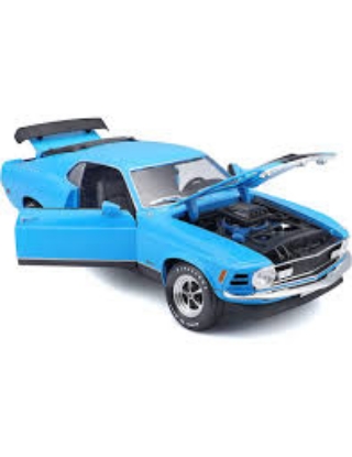 Picture of 1970 Ford Mustang Cobra 428 Mach 1 - Blue 1:18 Scale Diecast Model Car by Maisto