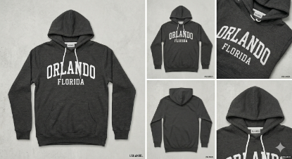 Orlando Florida Unisex Hooded Pullover – Heather Charcoal