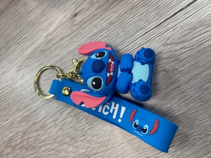 Picture of Disney Stitch 3D Rubber Figurine Keychain with Wristlet Strap
