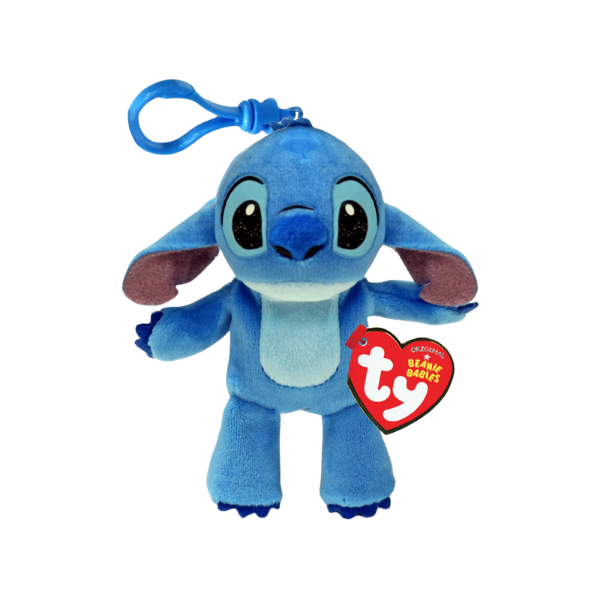 Picture of Disney Beanie Babies Stitch Plush Bag Clip (4") – Collectible Backpack Plush Keychain