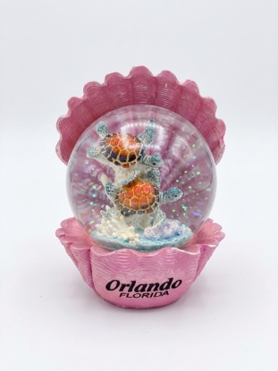 Picture of Orlando, Florida Sea Turtle Shell Water Globe (65mm) – 3D Resin Ocean Souvenir Snow Globe