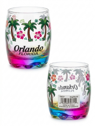 Picture of Orlando, Florida Palm Tree Rainbow Shot Glass (2 oz) – Vibrant Tropical Souvenir Barware