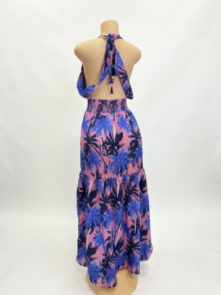 Picture of Florida Tropical Palm Floral Beach Sundress – Breezy Summer Vacation Cover-Up Dress