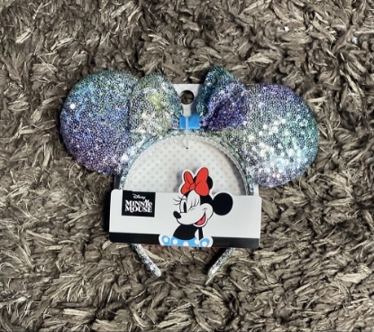 Picture of Disney Minnie Mouse Rainbow Sequin Ears with Padded Bow Headband